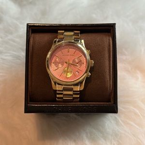 Michael Kors Gold Watch with Pale Pink Face